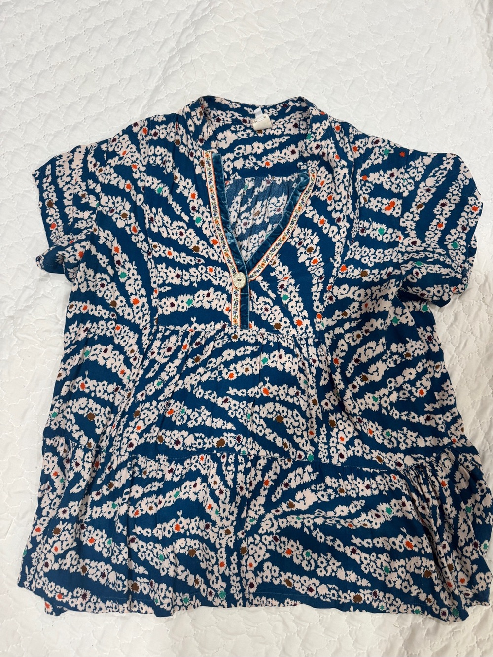 ivy jane Navy Floral Print Short Sleeve Blouse